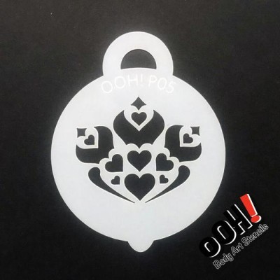 Ooh Body Art Stencil Petite Hearts
